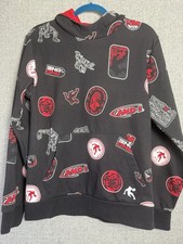 AND1 Boys Fadeaway Pullover Hoodie Sweatshirt Basketball Black Red Size XXL/2XL