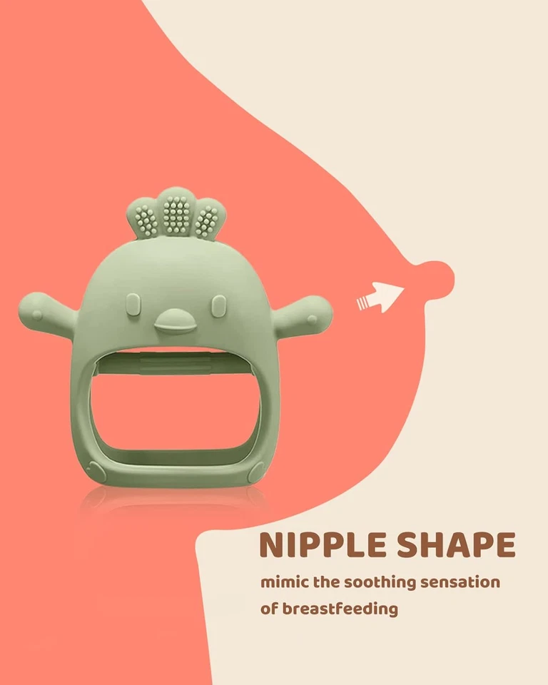 2 Packs Baby Teething Mittens for 0-12 Months, Silicone Chew Toys, BPA Free - Image 2 of 4