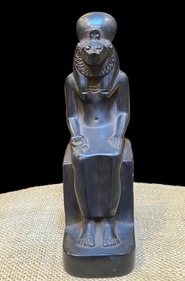 Authentic Ancient Egyptian Antiquities Rare Sekhmet Black Sculpture Egyptian BC