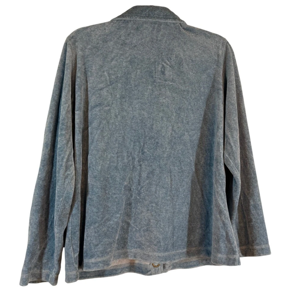 Chaqueta deportiva Oleg Cassini suéter jersey mujer grande azul acolchado de colección años 80 Y2K Foto 2 de 4