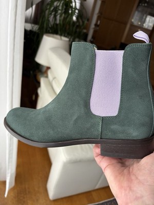 Original Bellas Vienna Chelseaboots Gr. 40,5 Grün-Flieder