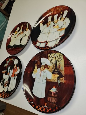 5 NEW 11'' DINNER PLATES Fat CHEF CAFE Jennifer Garant Certified International