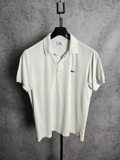 Polo bianca vintage Lacoste stile classico preppy uomo