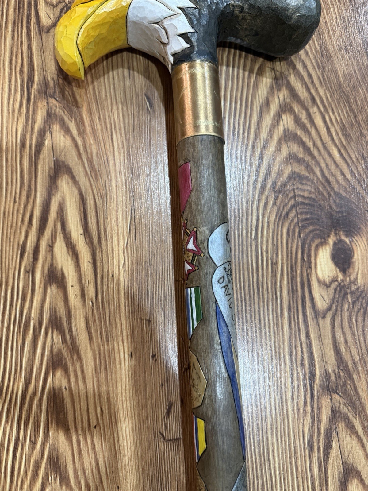 Vintage Us Army Colonel Award Walking Stick American Eagle Cane Rare 37 ’in image 6