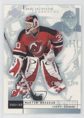 2002 Upper Deck Mask Collection Teammates Corey Schwab Martin Brodeur HOF 0m8e