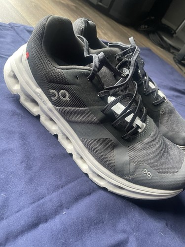 On Mens Cloudrunner 2 Black Gray Running Shoes Sneakers Size 9.5 Men’s