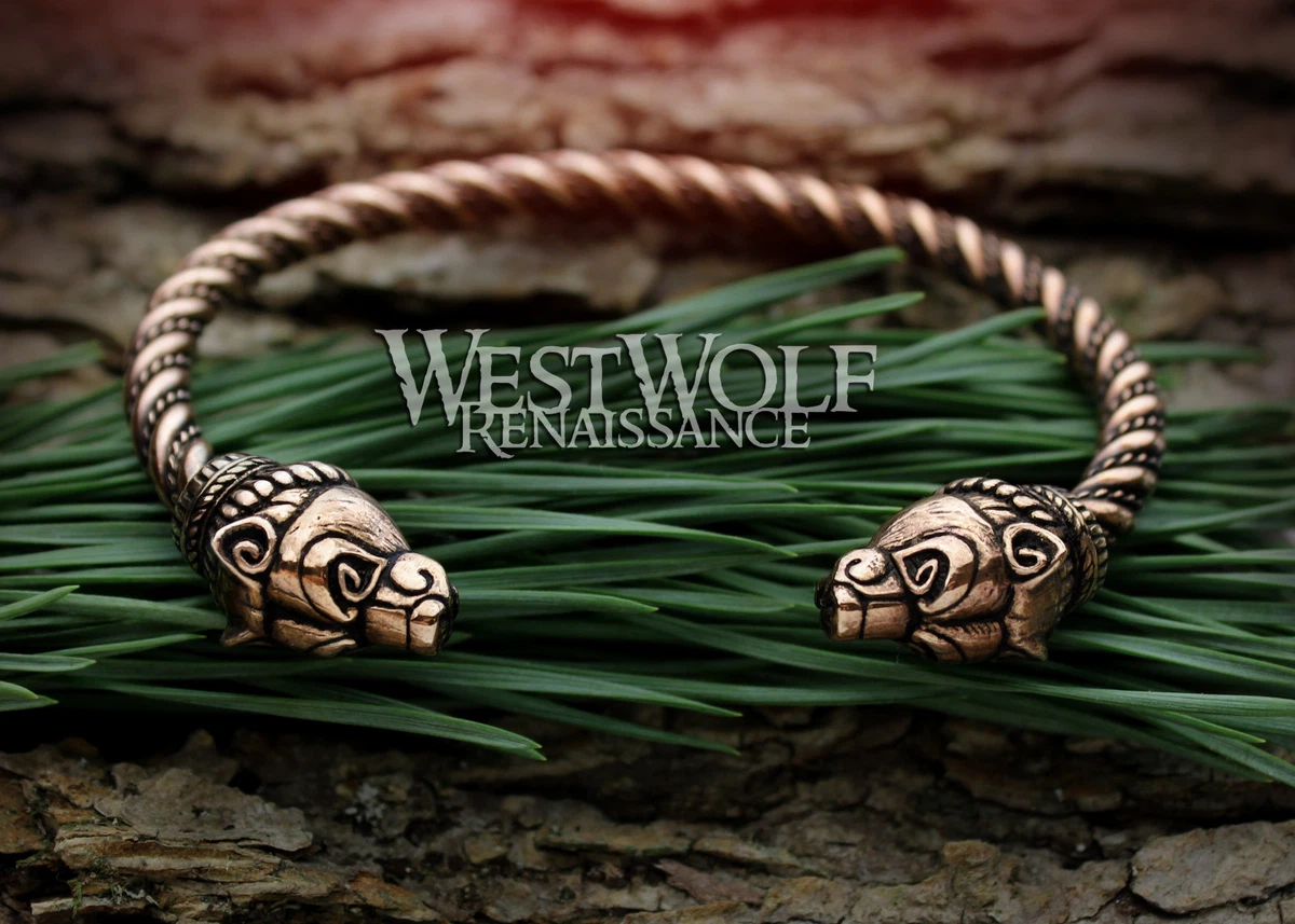 Bronze Viking Bear Bracelet Torc Berserker Arm Ring Norse