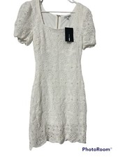 Fashion Nova  Dress Women’s Size S No Way Crochet White
