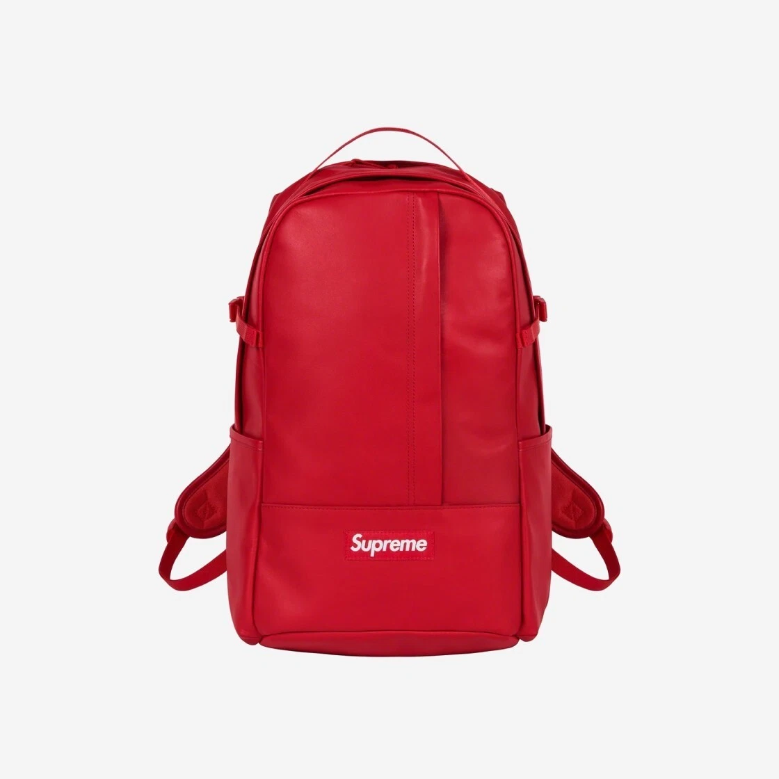 Sac à dos Supreme en cuir rouge   23FW  