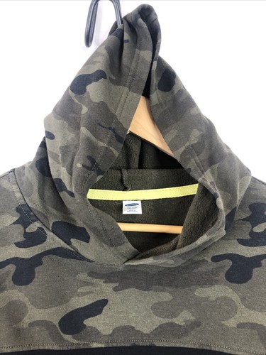 Old Navy Youth XXL 18 Black Green Camouflage Hooded Sweatshirt - Picture 2 of 11