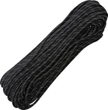 Parachute Cord Parachute Cord Black with Reflective gray single thread. 100ft. l