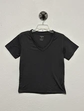 Shein Top Womens XS Black Short Sleeve V Neck Soft Stretchy