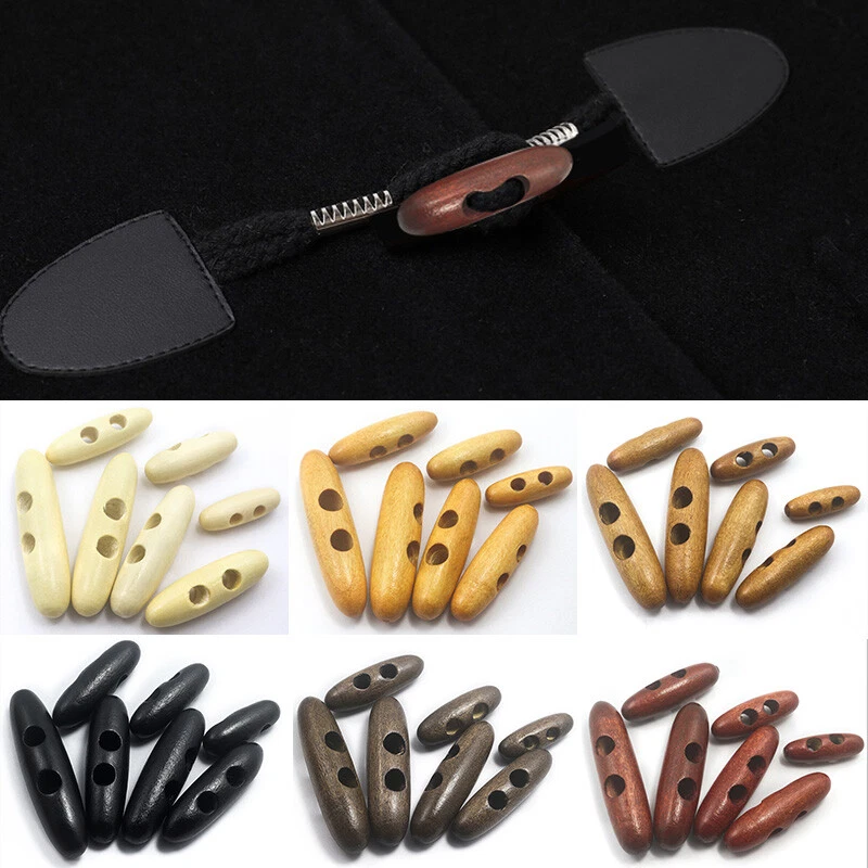 10x Wood Toggle Button 30mm 40mm 50mm 60mm DIY Duffle Coat Sewing Knitting Craft - Image 3 of 4