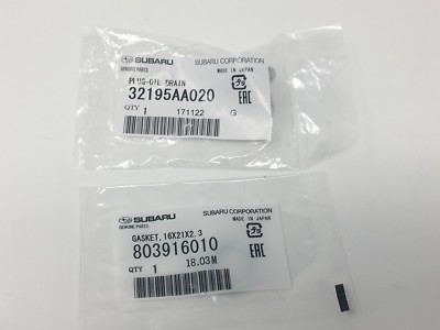 2011-2019 Subaru Oil Drain Plug & Crush Washer Gasket | 32195AA021