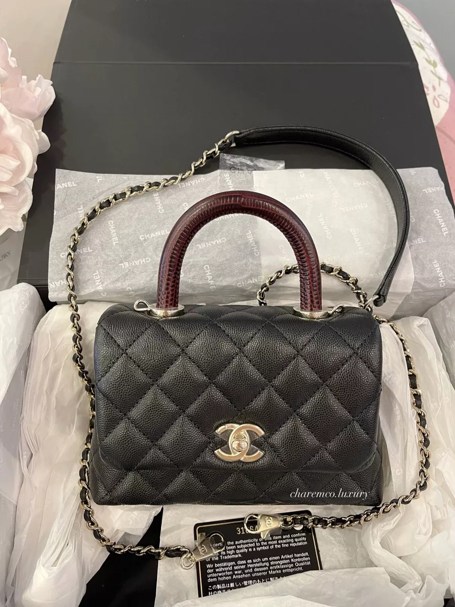 Black Chanel coco handle small size