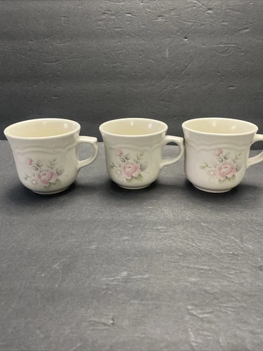 VTG USA PFALTZGRAFF TEA ROSE SET OF 3 CAFE CUPS MUGS