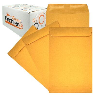 500 Cashier Depot 6'' x 9'' Catalog Envelope (Open End) , Sturdy 24lb. Brown Kraft