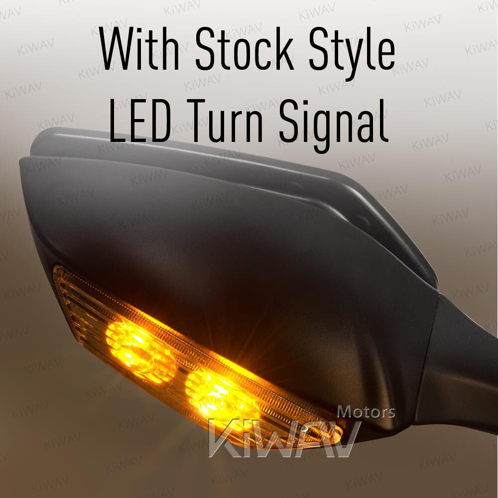 VAWiK -OE replacement LED mirror black for Kawasaki