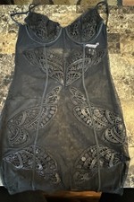 VINTAGE VICTORIA  S SECRET BLACK LINGERIE / GOWN  XSMALL. NWOTS