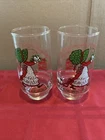 Lot of (2) Vintage Holly Hobbie Coca Cola Christmas Glasses, Limited Edition