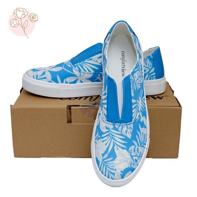 Comfortview Women's Size 11M Athletic Maisy Tonal Floral Slip-On Sneaker