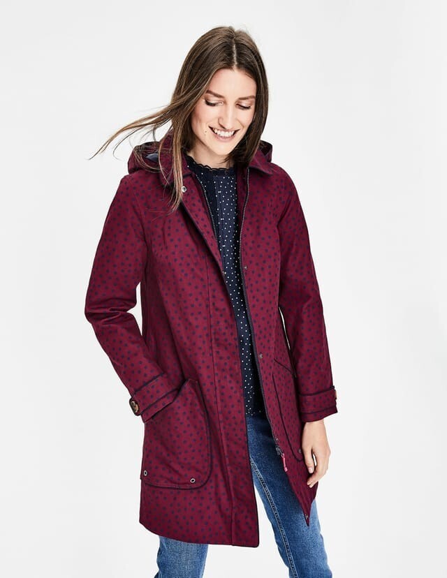 BODEN Anya Waterproof Mac Coat MULBERRY RRP £140 SIZE UK 6R BRAND - Main Image
