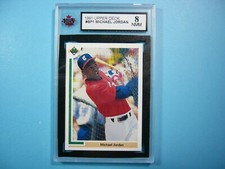 1991 UPPER DECK MLB BASEBALL CARD #SP1 MICHAEL JORDAN ROOKIE EX/NM SHARP+ '91 UD. rookie card picture