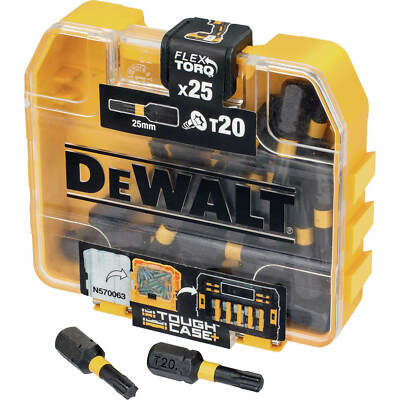 DeWalt Tough Case Flex Torq Schraubendreher Bits Torx T20 25 mm 25 Stück