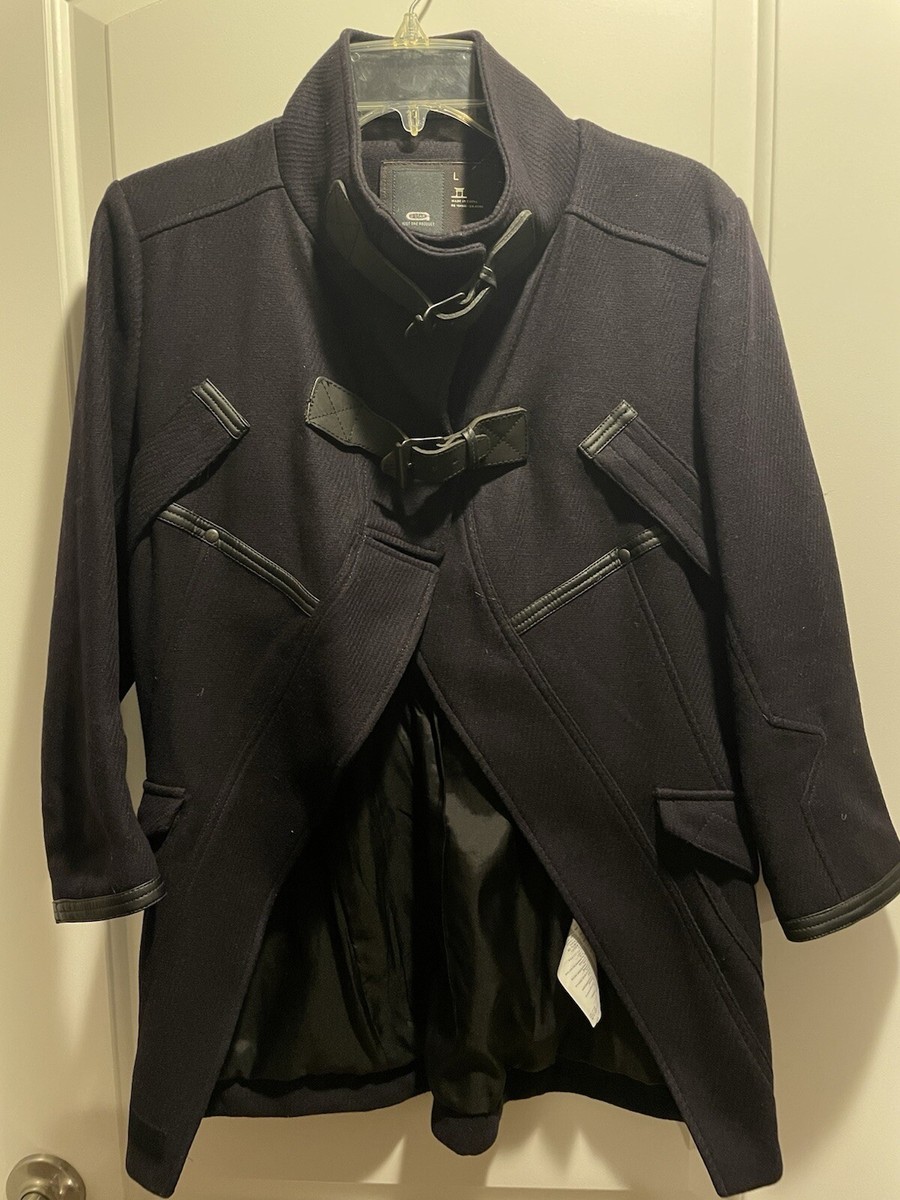 G Star Raw Size L Navy Wool Jacket 3/4 Sleeve