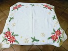 Tovaglia Vintage 66x66 cm Cotone Ricamata A Mano Stella Di Natale Fiocco Di Neve