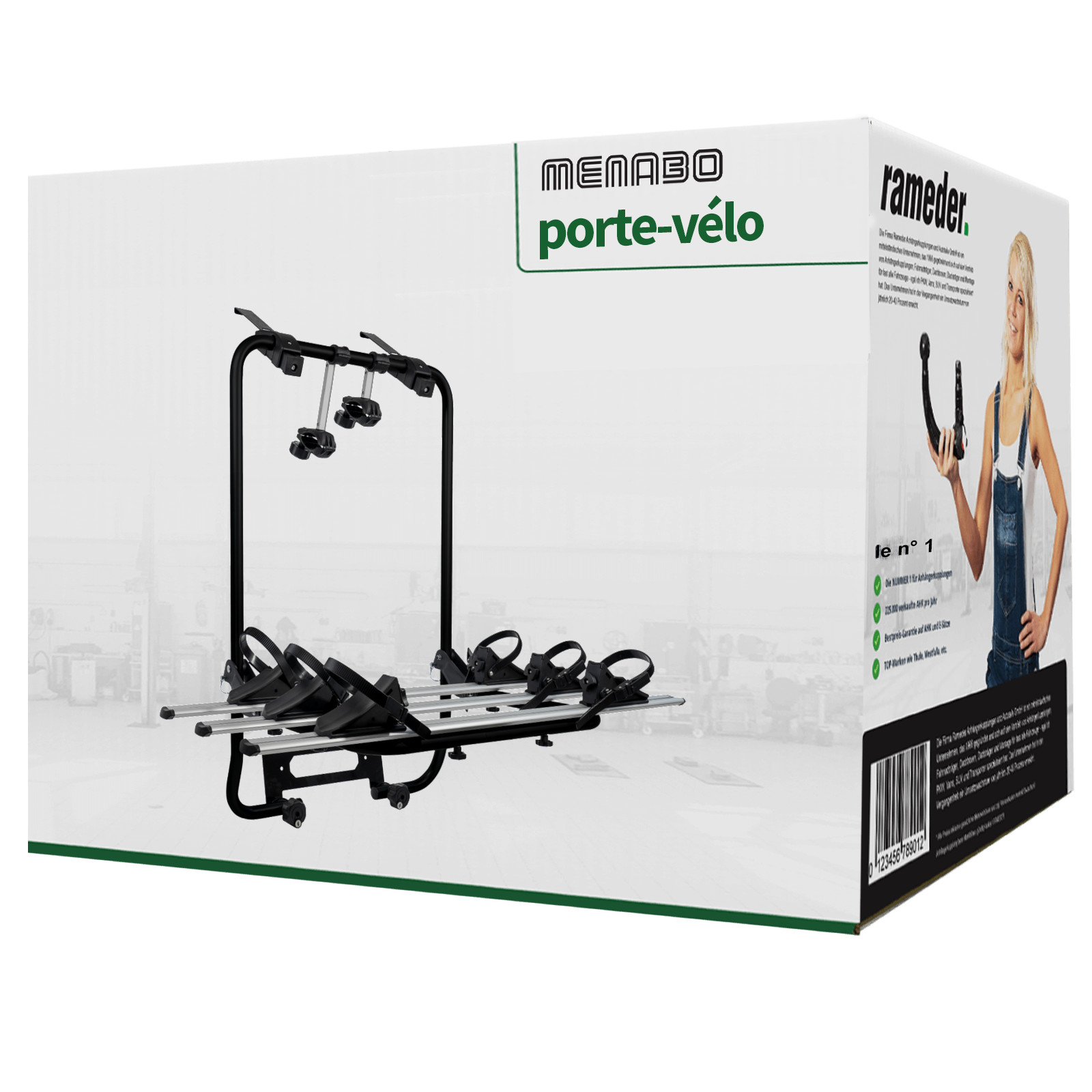 Porte-vélo Menabo Shadow Caddy transport sécurisé de 3 vélos