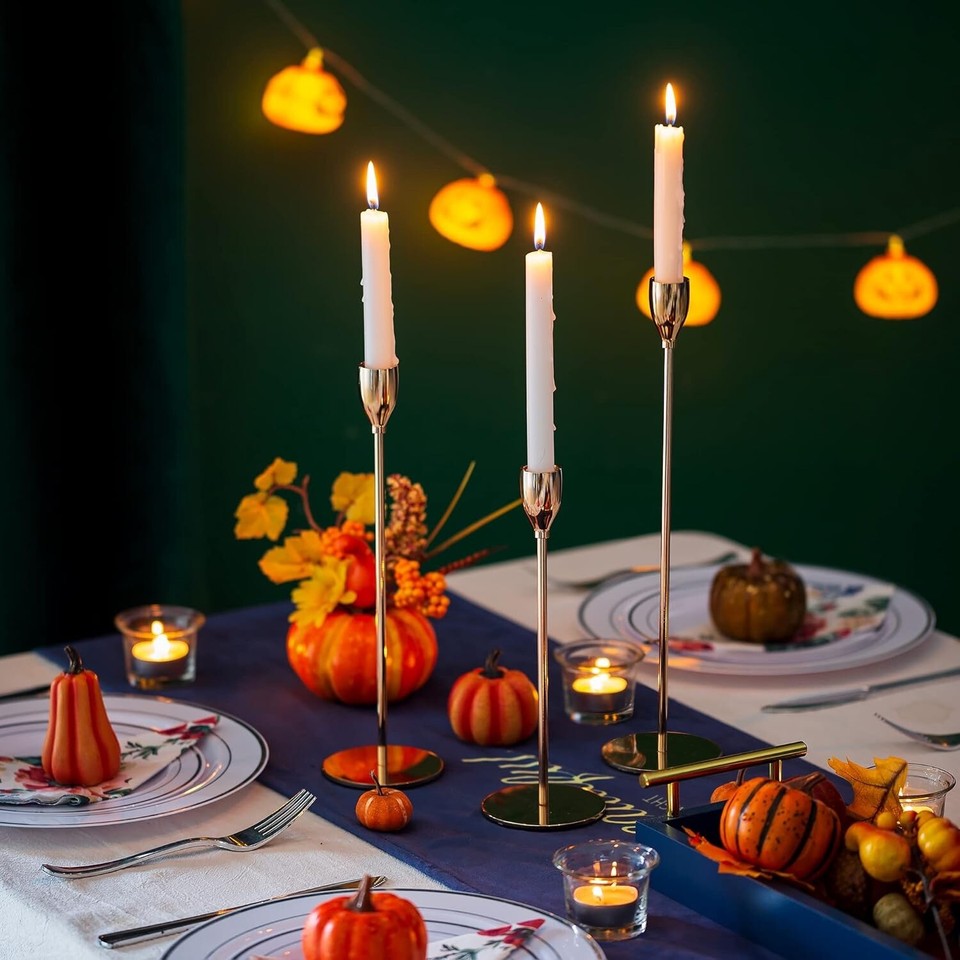 30 Rose Gold Taper Candle Holders Tall Candlestick Holder Centrepiece