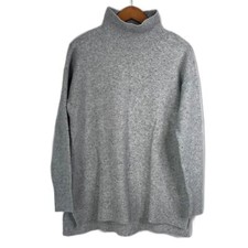 Ann Taylor LOFT Mock Neck Ribbed Trim Sweater Size XS Gray Neutral