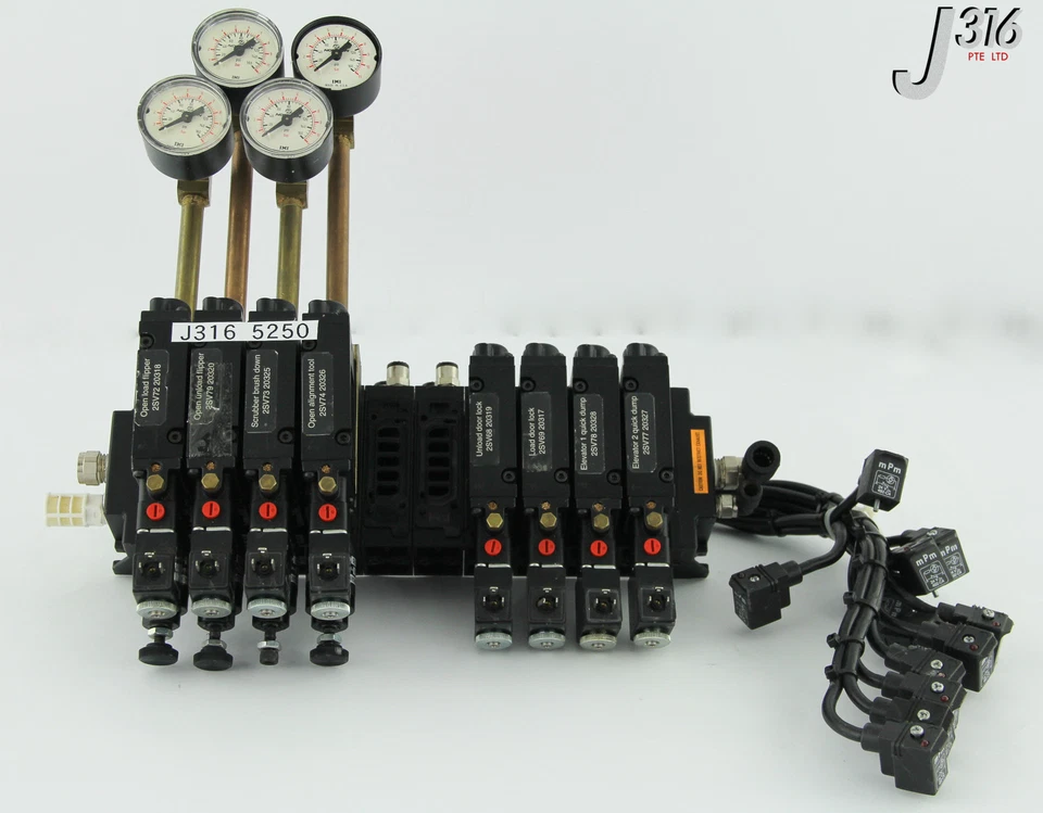 NORGREN 5250 PNEU MANF ASSY 10 Slots Mit 12 VLVS Ganges & Kabel MH01GDA74AMPE - Bild 1 von 4