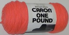 LIVING CORAL ONE POUND YARN YARNSPIRATIONS CARON CROCHET KNITTING