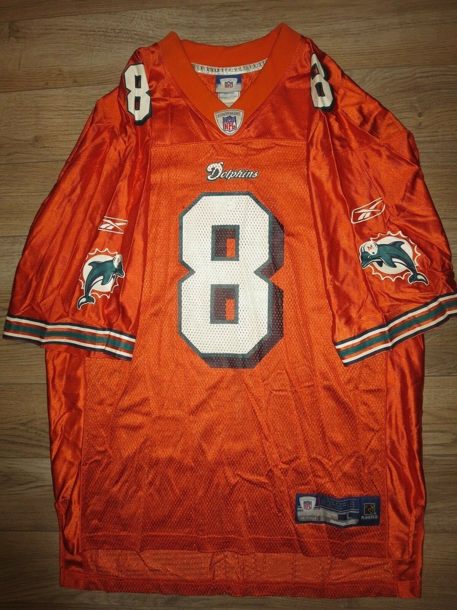 Miami Dolphins #8 Daunte Culpepper Orange Reebok NFL Jersey LG L