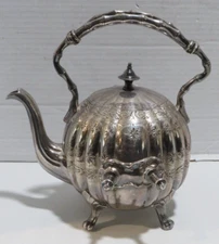 Vintage Ornate Silver-Plated Teapot Thomas Otley & Sons Sheffield 8027 Round