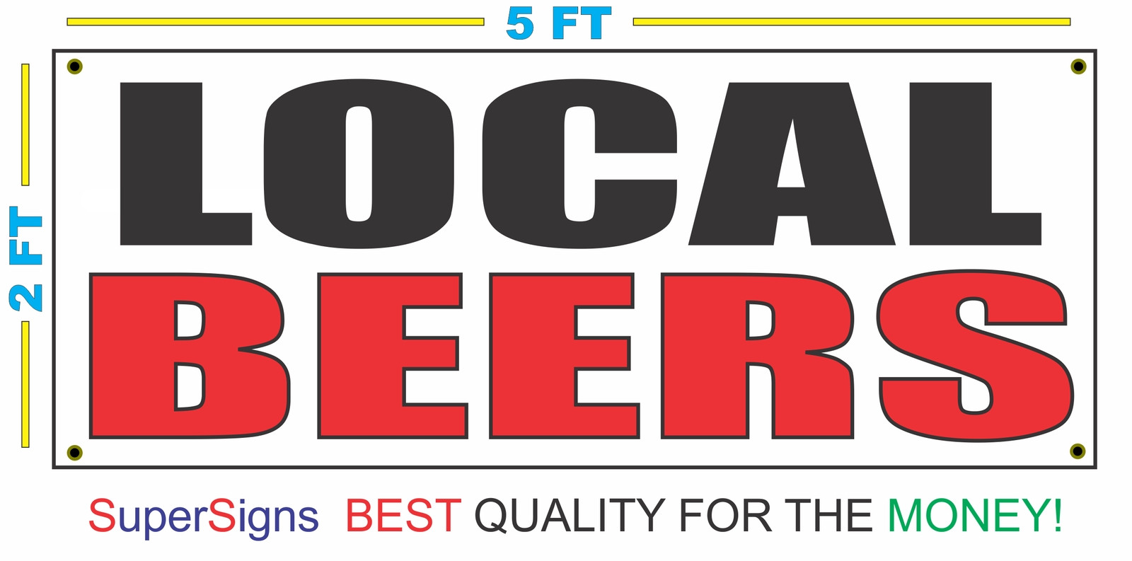 Letrero de pancarta de CERVEZAS LOCALES 100% para todo clima ¡Nuevo tamaño MÁS GRANDE! Precio al por mayor