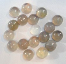 100pcs Natural Gray Agate Stone 6mm Round Cab Cabochon for DIY Jewelry Making