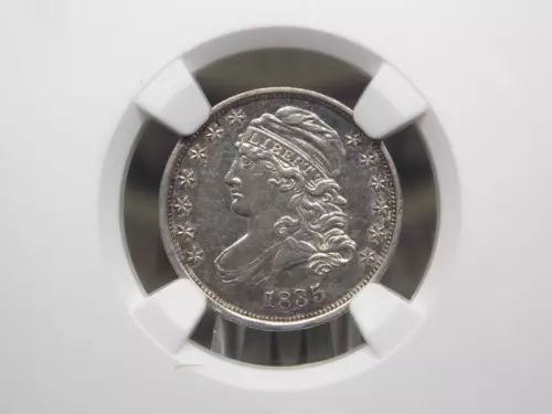1835 Capped BUST Silver Dime 10c NGC AU Details #013 About Uncirculated ECC&C