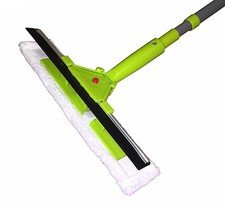 TELESCOPIC (124cm) WINDOW CLEANER with SOFT PAD and SQUEEGEE BLADE car glass mop