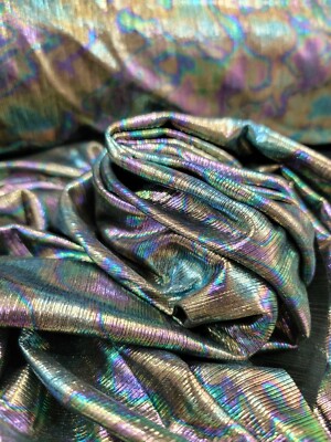 Multicolor Metallic Spandex Stretch Fashion Dress Clothing Draping Water
