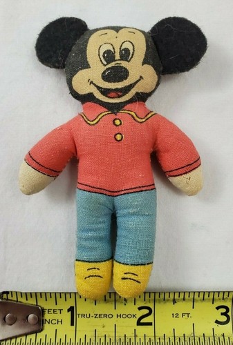 VINTAGE Minature Cloth Mickey Mouse Doll 4" Tall - Picture 3 of 4