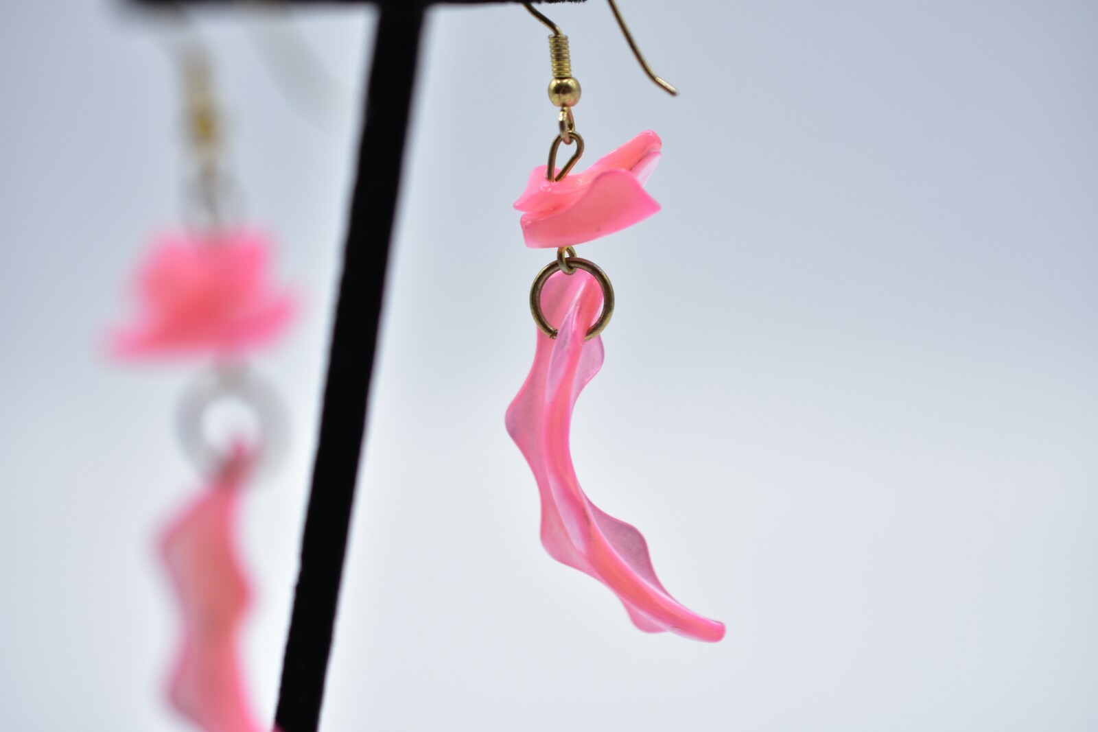 Statement Earrings Thick Abalone Shell Pink Dangl… - image 11