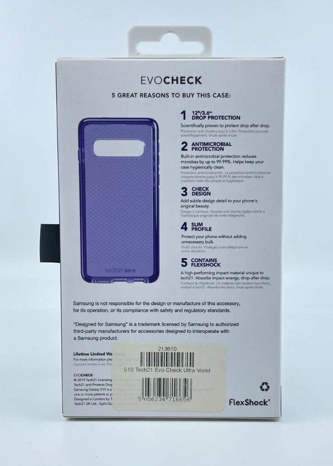 Tech21 Evocheck Ultra Violeta Para Samsung Galaxy S10 - Imagem 2 de 3