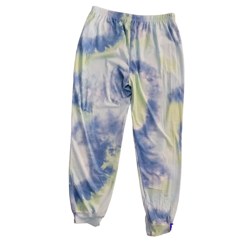 Pantalones de pijama Ekouaer para mujer grandes ropa de dormir jogger azul verde tie dye Foto 2 de 4