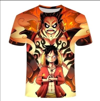 T-Shirt One Piece Homme - Manches Courtes - Personnage Luffy, Zoro, Chopper - Taille Enfant 1m10 à XXL
