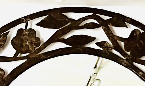 MIRROR  LARGE ROUND OLD  GORGEOUS DETAILS DIAMETER :48" -FLOWER & LEAVES DESIGN - Picture 6 of 15