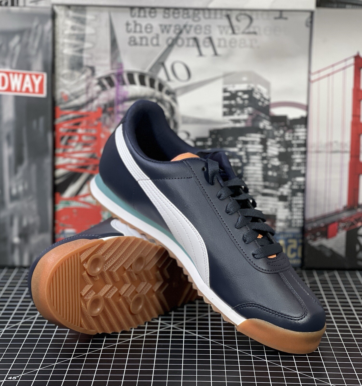 Puma ROMA Basic + Men's Size 11 US Parisian Night-White-Gum 36957137 Shoes NEW image 10
