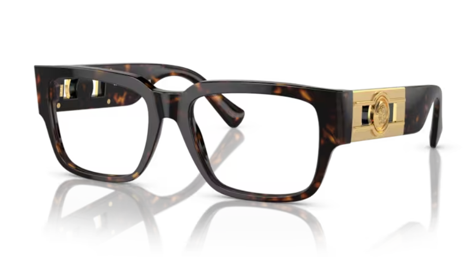 Versace 0VE3350 108 Havana/Gold 55mm Square Women's Eyeglasses | eBay